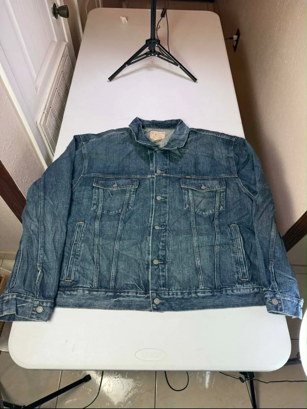 New Polo Ralph Lauren Blue Core Replen Long Sleeve Collared Trucker Jacket 4XB